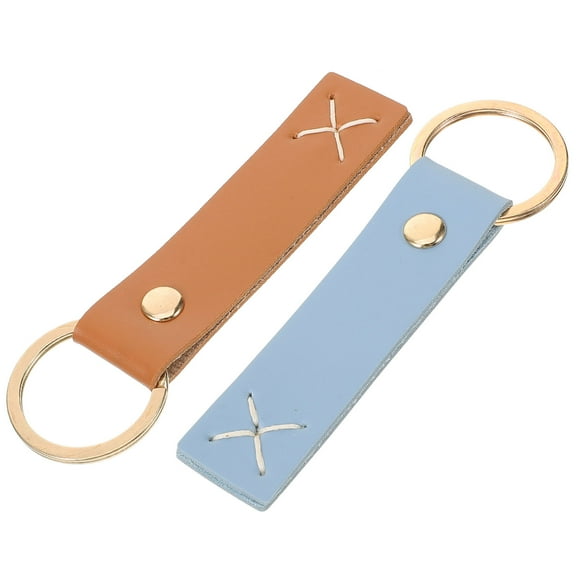 WASHWEPE 2Pcs Car Key Chain Accessories for Bag and Purse with Vintage Inspired Design and Assorted Color