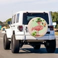thumbnail image 3 of St. Patrick's Day Pink Flamingo Spare Tire Cover Dust-Proof Wheel Tire Cover Fit Trailer, RV, SUV and Many Vehicle, 3 of 8