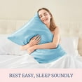 thumbnail image 5 of SUSIELADY Satin Pillowcases Standard Size Set of 2 Cooling Silk-Like Soft Pillow Covers with Hidden Zipper Envelope Closure for Men & Women, 20" x 26", Blue, 5 of 6
