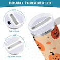 thumbnail image 3 of Yayeee 30oz Stainless Steel Tumbler with Straw and Handle Double-Wall Insulated Travel Water Bottle, Colorful Halloween Pumpkin Pattern, 3 of 8