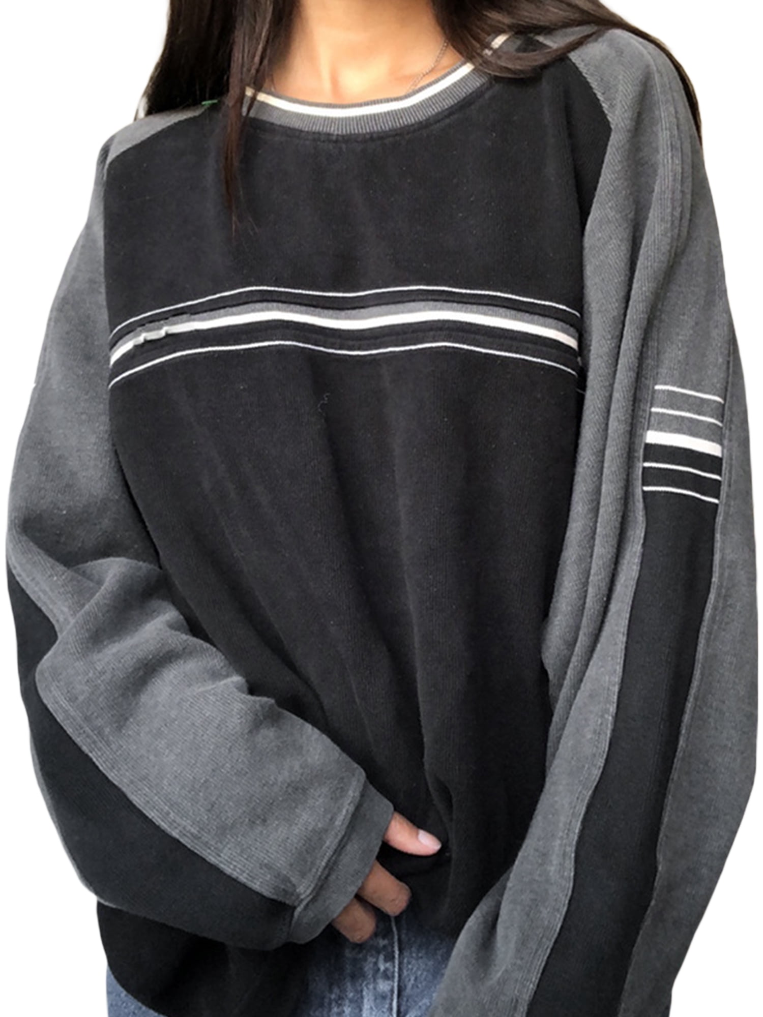 Grunge Clothes for Teen Girl Women Crewneck Oversized Vintage Loose Fit  Harajuku Aesthetic Sweatshirt Top Clothing - Walmart.com