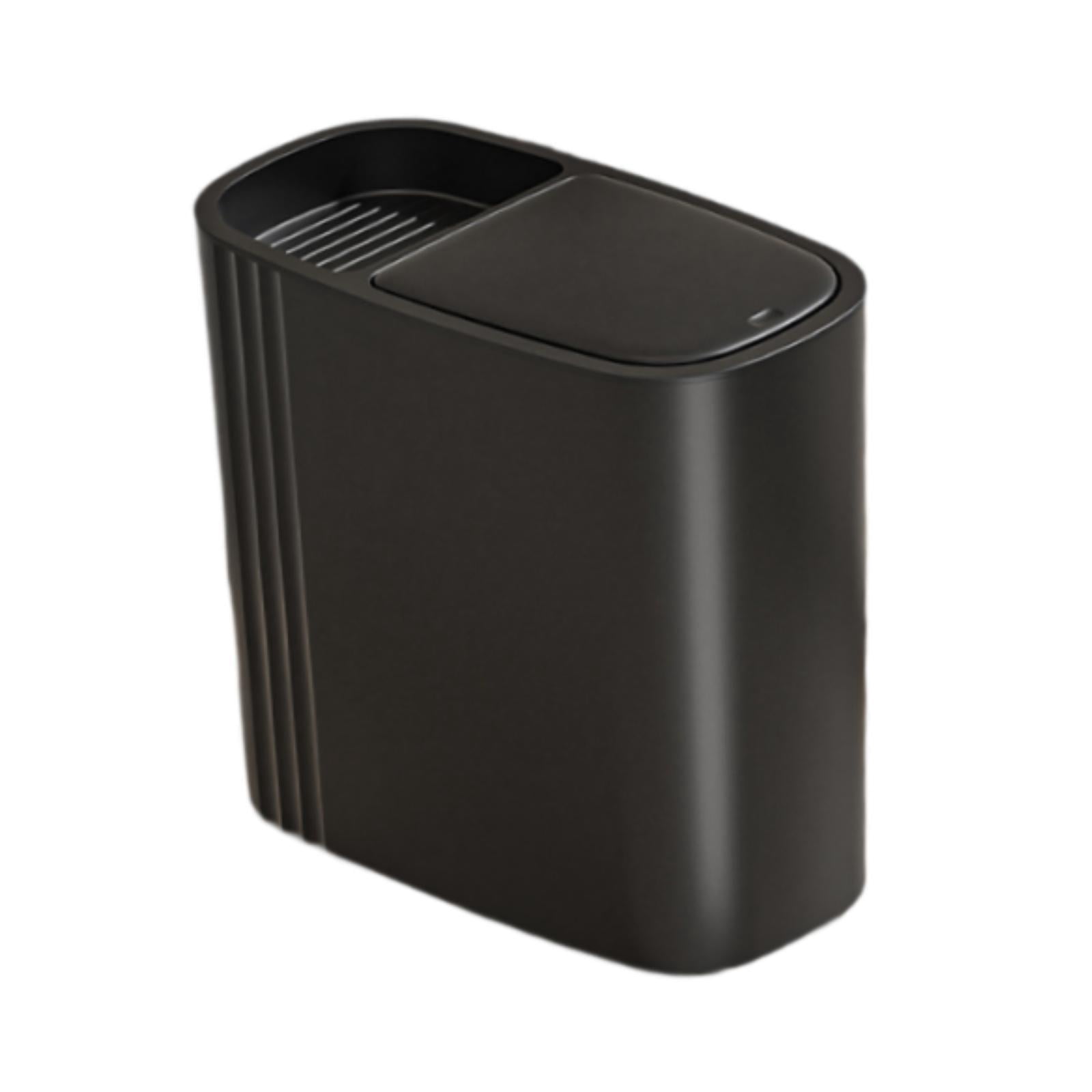 TISHITA Bathroom Trash Can Small Compact Slim Garbage Bin for Home Laundry Household black