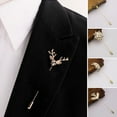 thumbnail image 1 of rygai Rabbit Brooch Animal Deer Sun Moon Feather Leaf Shape Retro Men Women Business Suit Lapel Pin Fashion Jewelry,D, 1 of 8