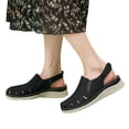 thumbnail image 3 of asddcavvf Sandales Compensées Confortables à Bout Rond avec Boucle Ajourée pour Femmes Été Plage, 3 of 6