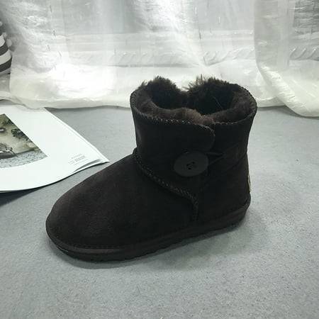 

Toyella 2021 children leather boots female low warm baby shoes shoes Dichotomanthes end manufacturers selling one generation Chocolate 32