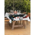 thumbnail image 2 of Outdoor Tablecloth with Umbrella Hole and Zipper, Merry Christmas Rectangle Table Cloth 60x84 Inch Waterproof Tablecloth, Xmas Hat Black Car Winter Holiday Picnic Table Cover for Patio Camping, 2 of 7