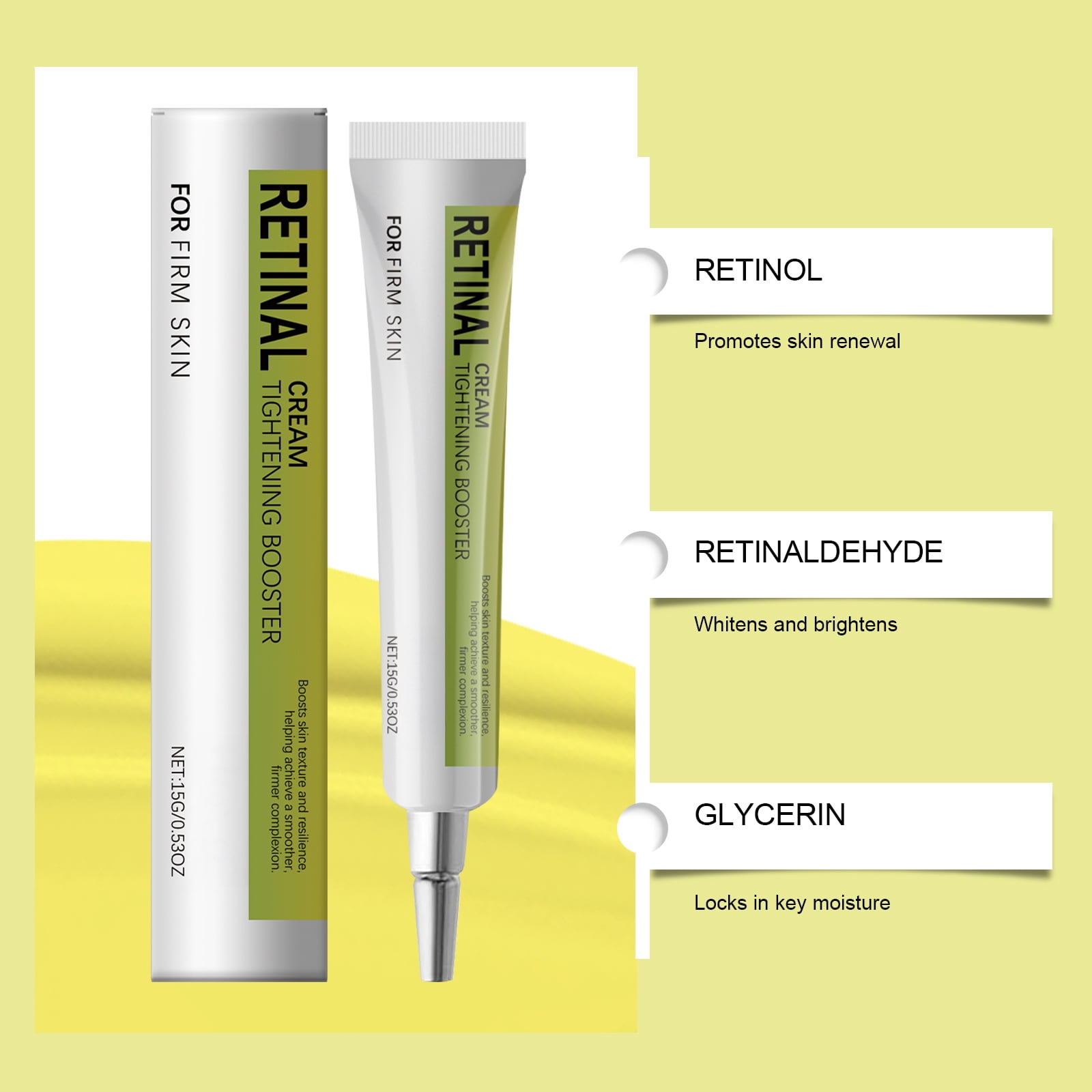 Alvantor Retinol Eye Cream for Dark Circles & Puffiness, Anti-Aging Tightening Booster, 0.53oz