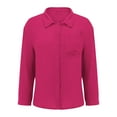 thumbnail image 6 of TTUHYWXI Womens Button Down Shirts Cotton Dress Shirt Long Sleeve Oversized Boyfriend Solid Tunic Tops with Pockets (Hot Pink, M), 6 of 6
