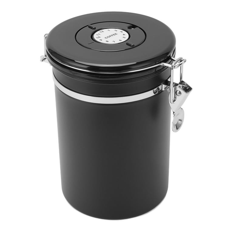 Black stainless steel coffee canister & Scoop