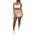 thumbnail image 5 of Liacowi Women Mini Skirt Vintage Drawstring Ruched Cargo Skirt Grunge Solid Color Short Skirt for Party, 5 of 9