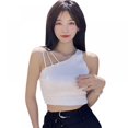 thumbnail image 1 of EIMELI Femmes Solide Sexy hors Épaule Pull Sans Manches Tricoté Camisole de Réservoir de Récolte, 1 of 6
