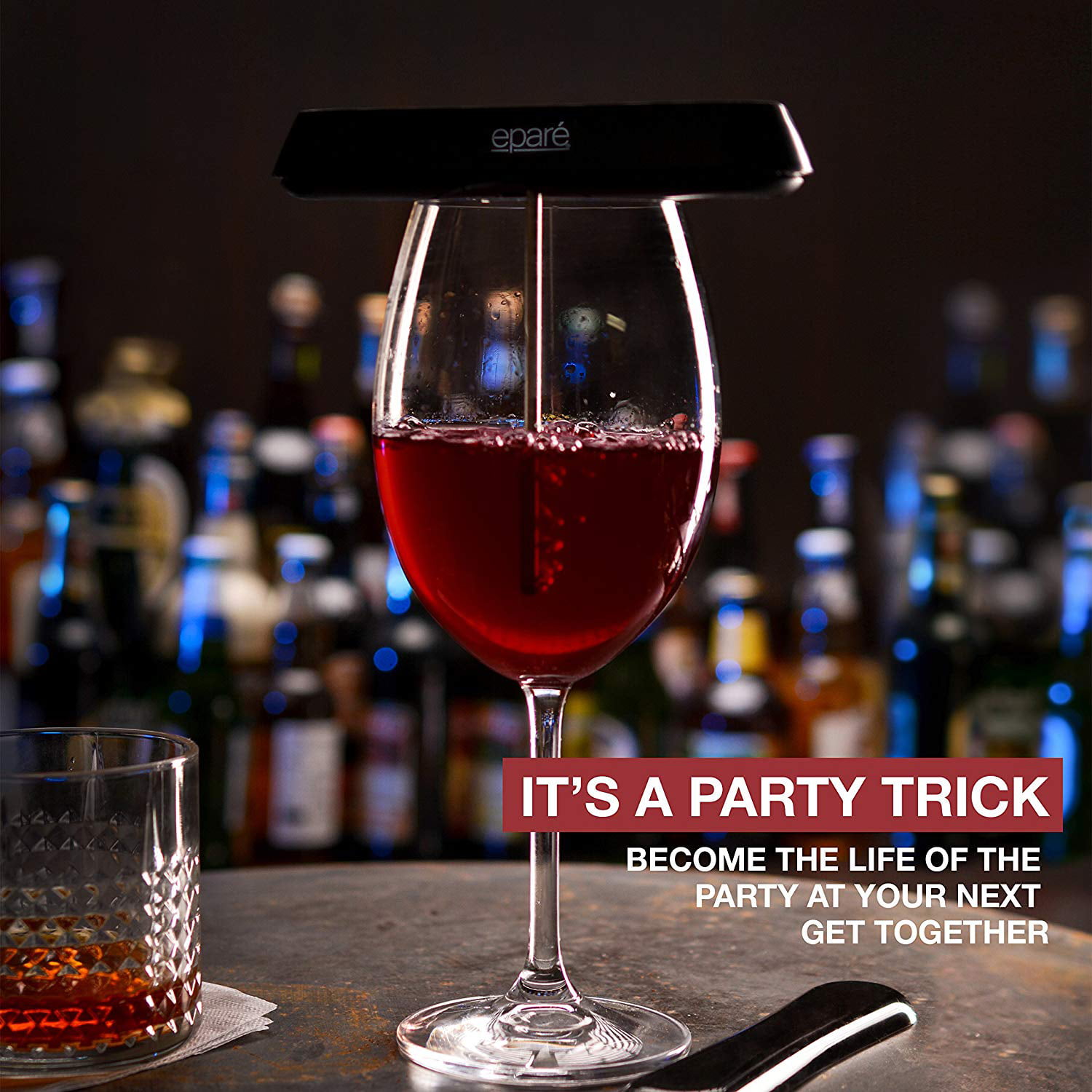 Featured in Good Housekeeping Holiday Gift Guide Eparé Pocket Wine Aerator Travel Decanter for a Glass Pour Modes for Red White or Port Liquor Bottle