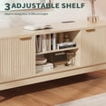 thumbnail image 6 of Jableast 57" Fluted TV Stand, Media Console Table with Adjustable Shelves & Power Outlet, Mid-Century Modern Entertainment Center for Living Room, Natural Wood, 6 of 9