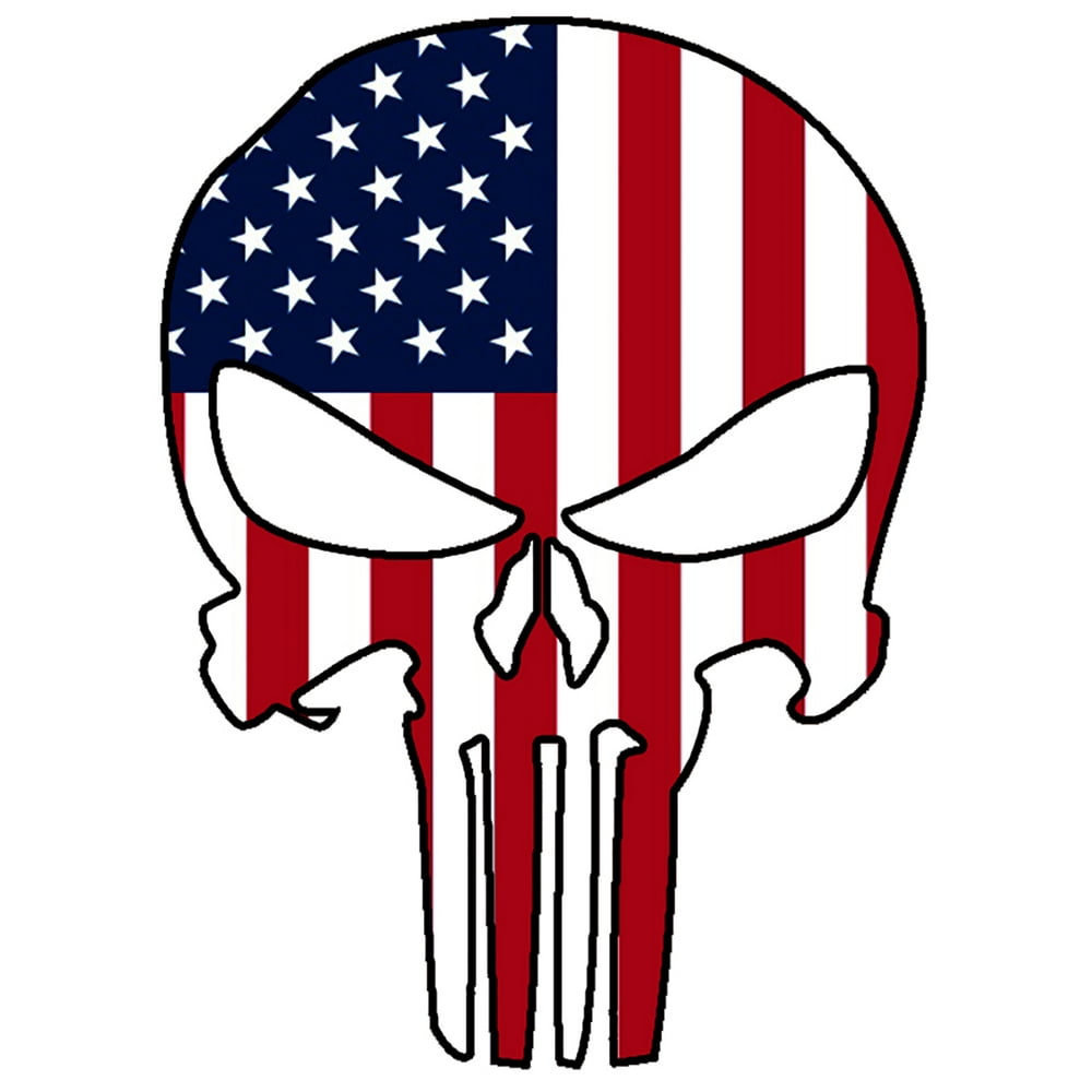 Punisher Skull Military American Flag #2 Us Sticker Decal Large 8 ...