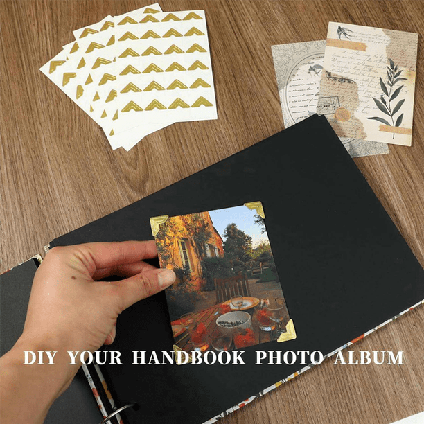 432pcs Coins Photo Autocollants Pour Albums - 18 Feuilles Or, Noir, Kraft, Blanc - 2cm X 2cm