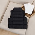 thumbnail image 7 of vokkrv Kids Solid Color Zip Up Sleeveless Jacket, Wind Resistant Warm Casual Outerwear, Fashion Daily Coat for Boys Girls Winter Outdoor Activities Black 3-4 Years, 7 of 7