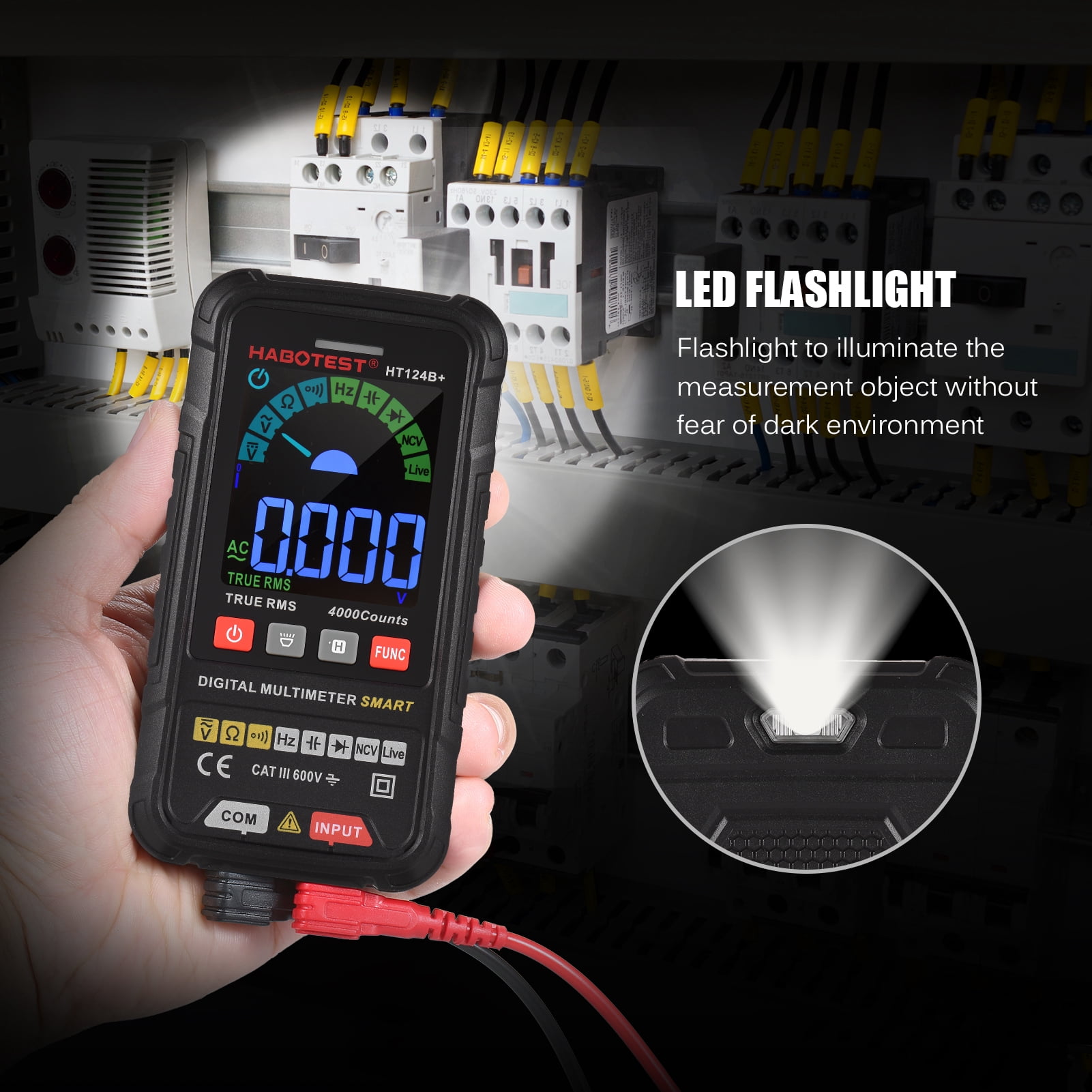 Multimeters,Live Wire Tester 4000 Rms 600v Wire Tester With Color Screen Nvc Live Wire With Lcd Color Diode Nvc Live 600v Resistance Continuity Rms 600v Resistance Siuke Qudai With L Color