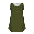 thumbnail image 3 of Mrat Flowy Tank Tops for Women Womens Tank Summer Solid Sleeveless Flared Trendy Casual Blouse Button Tunic Shirt Tops S-360 A-Green L, 3 of 4