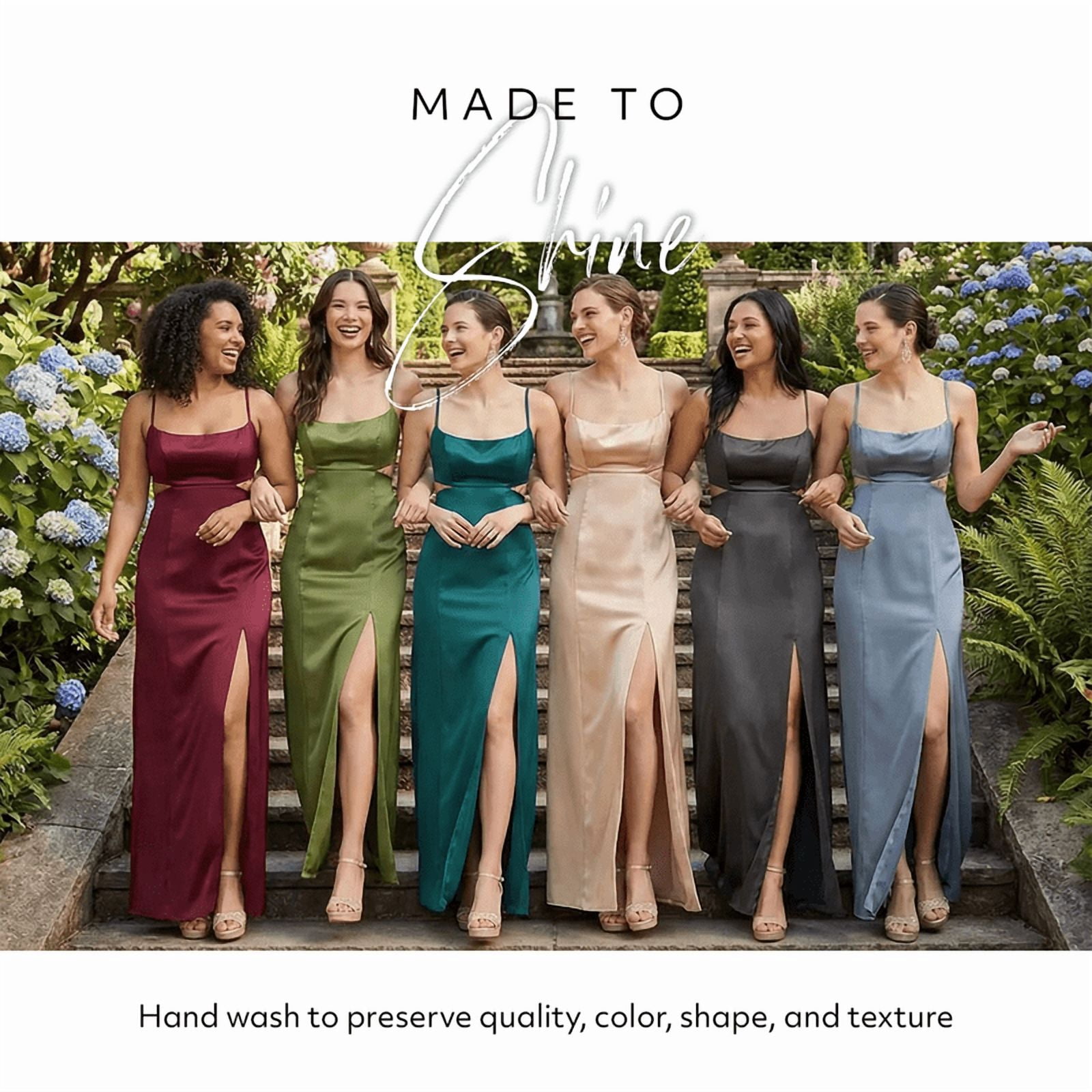 Kirablend Noelle Satin A-Line Maxi Dress with Side Cutouts