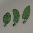 thumbnail image 4 of Zeckos Green Cast Iron Tropical Leaf Wall Decor Hooks Set of 3 Cast, 4 of 5