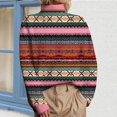 thumbnail image 2 of Women's Turtleneck Sweaters Vintage Boho Printed Long Sleeve Knitted Pullover Shirts Fall Winter Casual Warm Comfy Blouses, 2 of 4
