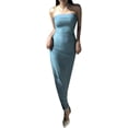 thumbnail image 2 of Vestido maxi sin tirantes para mujer con hombros descubiertos, vestido largo sin mangas, vestido de fiesta bandeau sin espalda, 2 of 5