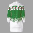 thumbnail image 4 of Pntutb Mujer Navidad Santa Claus Copo de nieve Botones estampados Cuello vuelto Túnica Sudadera de manga larga tops Pntutb Pntutb-4098, 4 of 6
