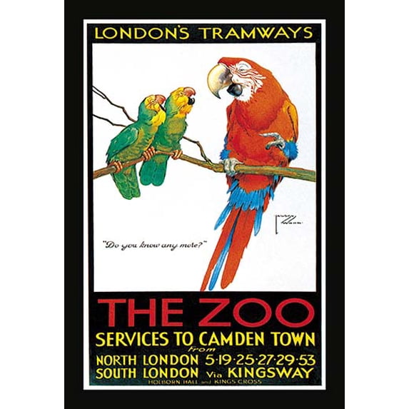 London's Tramways - The Zoo Fine art canvas print (20" x 30")