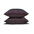 thumbnail image 4 of The HomeCentric Decorative Plain Pillow Cover Dark Plum Pack of 2, 26"x26" (65x65 cm) Throw Pillow Cases, Art Silk Plain & Solid Throw Pillow Cover For Sofa, Solid Modern Style - Dark Plum Luxury, 4 of 5
