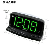 Sharp Alarm Clock with Night Light - Easy to See Large Numbers, Loud Beep Alarm, Green LED Display