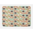 thumbnail image 1 of Retro Bath Mat, Abstract Grunge Look Simplistic Continuous Moon, Plush Bathroom Decor Mat with Non Slip Backing, 29.5" X 17.5", Mint Green Multicolor, by Ambesonne, 1 of 2