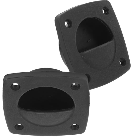 LEORX 2Pcs Black Nylon Boat Hatch Handle Flush Mount Pull with Stainless Steel for Marine Cabin Doors