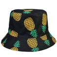 thumbnail image 2 of Women Reversible Bucket Hat Summer Travel Lightweight Foldable Beach Outdoor Hat - Black Pineapple, 2 of 4