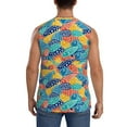 thumbnail image 4 of Lsque Colorful Fish 1 Print Men's Cotton Blend Sleeveless Muscle Shirts (S-3XL)- Moisture Wicking, Odor Protection, UPF 30+,Small, 4 of 8