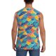 thumbnail image 4 of Fotbe Colorful Fish 1 Men's Camiseta sin Mangas Estampada para Hombres, Playera Casual para Gimnasio, Entrenamiento, Playa-3X-Large, 4 of 7