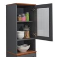 thumbnail image 4 of Hodedah 63" Tall Slim Open Shelf Plus Top Kitchen Pantry in Gray-Oak Wood, 4 of 4