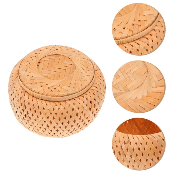 TEHAUX 1Ud Bote De Bambú Para Almacenamiento En Casa Ideal Para Dulces Té Y Llaves