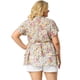 thumbnail image 5 of Women's Plus Size Top V Neck Floral Print Bell Sleeve Tiered Peplum Blouses White 3X, 5 of 7