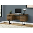 thumbnail image 3 of Monarch Specialties Computer Desk, Home Office, Laptop, Left, Right Set-up, Storage Drawers, 60"l, Work, Metal, Laminate, Walnut, Black, Contemporary, Modern, 3 of 4