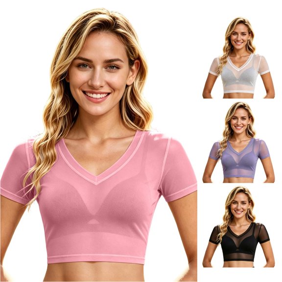 Ulitacool Oktoberfest T Shirts For Women O Neck Long Sleeve Solid Color Tank Tops Leisure Clothes L Pink