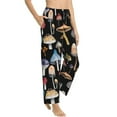 thumbnail image 2 of Daiia Mushrooms and Autumn Leaves Women's Sleep Pant with Pockets and Drawstring,Pajama Pants-Small, 2 of 9