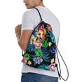 thumbnail image 3 of Easygdp Colorful Flowers Drawstring Backpack, Beach Sackpack, Travel Sackpack Lightweight for Sports, Gym, Travel, Swimming - Small, 3 of 9