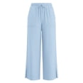 thumbnail image 7 of Oiyii Girls Casual Pants Solid Wide Leg Elastic Waist Side Slit Soft Slacks, Sizes 4-14Y, 7 of 7