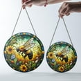 thumbnail image 3 of Bee Wildflowers Glass Suncatcher, Honey Bee Suncatcher Gift for Garden Lovers, Home Decor Gift for Mom, Mother's Day or Teacher Bee Gift 4314784078 9890, 3 of 4