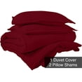 thumbnail image 2 of ROYALE Burgundy Duvet Cover Queen Size - Washed Duvet Cover Set, 3 Piece Double Brushed Duvet Covers with Button Closure - 1 Duvet Cover 90x90 inches and 2 Pillow Shams - Comforter Cover, 2 of 8