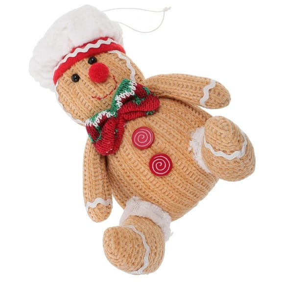 GAXIRE Gingerbread Man Figurines Multi Knitted Fabric Christmas Theme Party Favor 1Pcs
