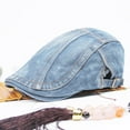 thumbnail image 3 of Unisex Vintage Washed Denim Newsboy Hats Flat Ivy Gatsby Cabbie Driving Berets Hat Cotton Dad Cap for Men Women, 3 of 8