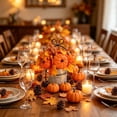 thumbnail image 4 of Fall Artificial Pumpkin, Maple Leaf, Berry Arrangement with Metal Basket, Preassembled Floral Centerpiece for Thanksgiving Decor, 4 of 4