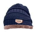 thumbnail image 4 of Fall Long Sleeve Thermal Beanie Hats for Men Blue Men's Winter Knitted Fleece Windproof Hat Scarf Gloves Three-piece Warm, 4 of 4