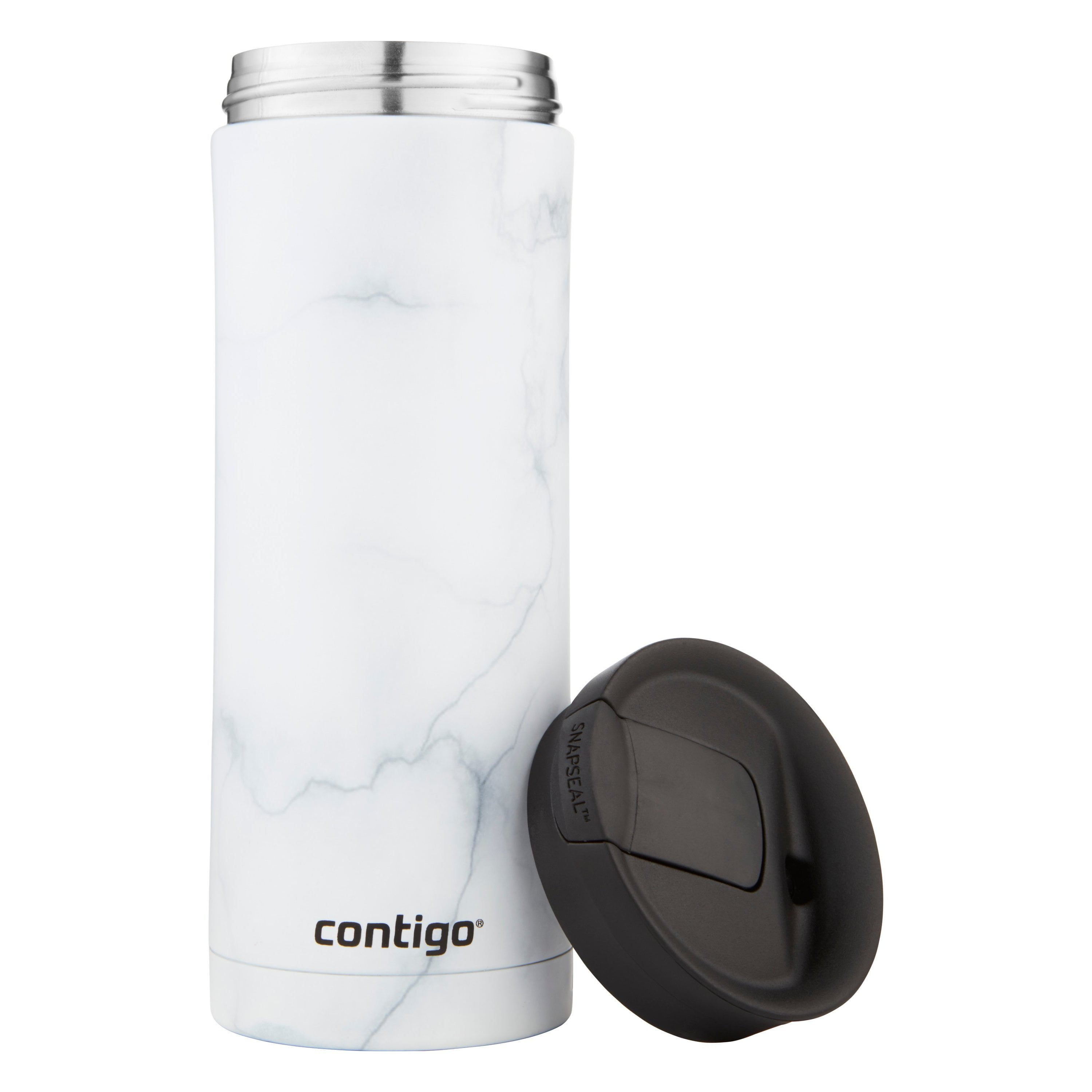 Contigo Huron 2.0 Couture SnapSeal Insulated Travel Tumbler, 20 oz (591 mL), White Marble